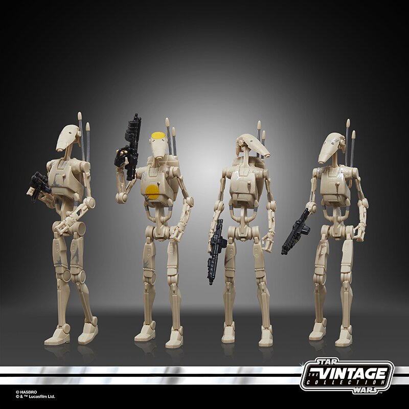 Hasbro Star Wars Vintage Collection Battle Droids 4-Pack Official